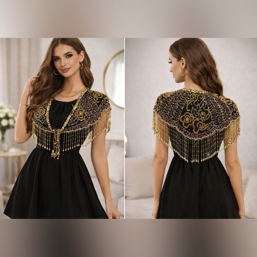 BONTESSA Absolutely gorgeous 💯 %silk beaded wrap - Picture 1 of 6